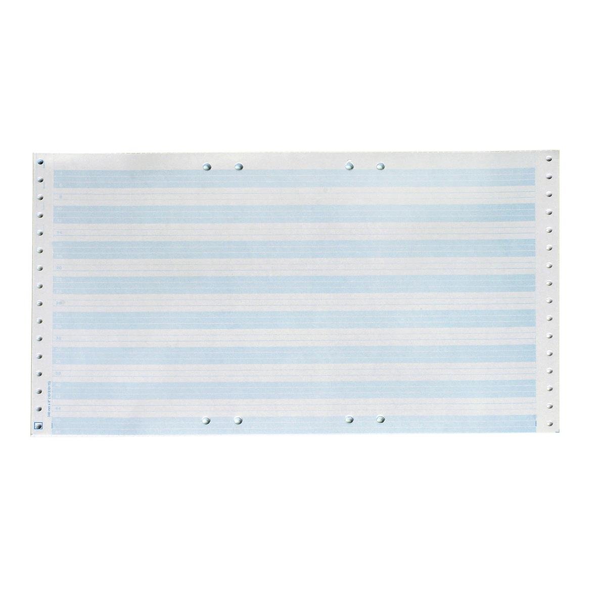 Blå/vit hålad datarulle med 70 g papper och hål för arkivering