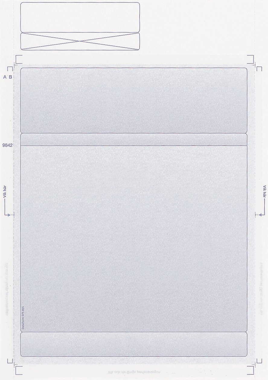 Lönespecifikation förlimmad laserutskrift med flera sektioner och rubriker