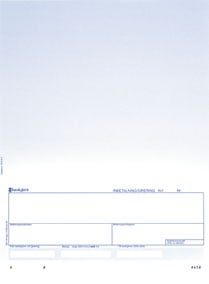 Blåtonad laserark för bankgirobetalning med tomma fält för uppgifter