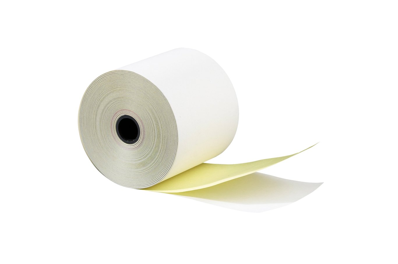 Kassarulle av träfritt papper, 57mm bred, 22m lång, 2 ark