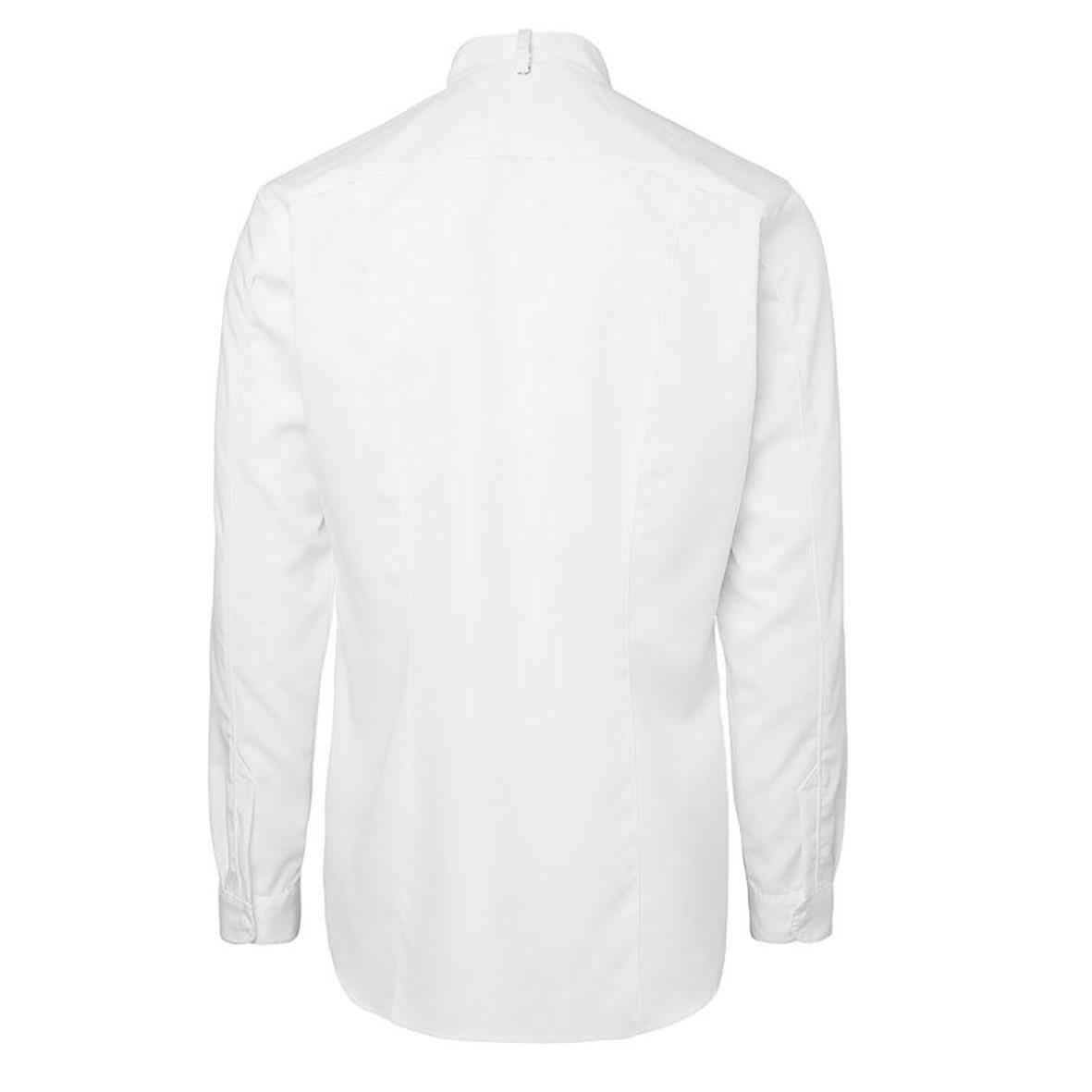 Vit kockskjorta Segers 1027 med lång ärm och knappar