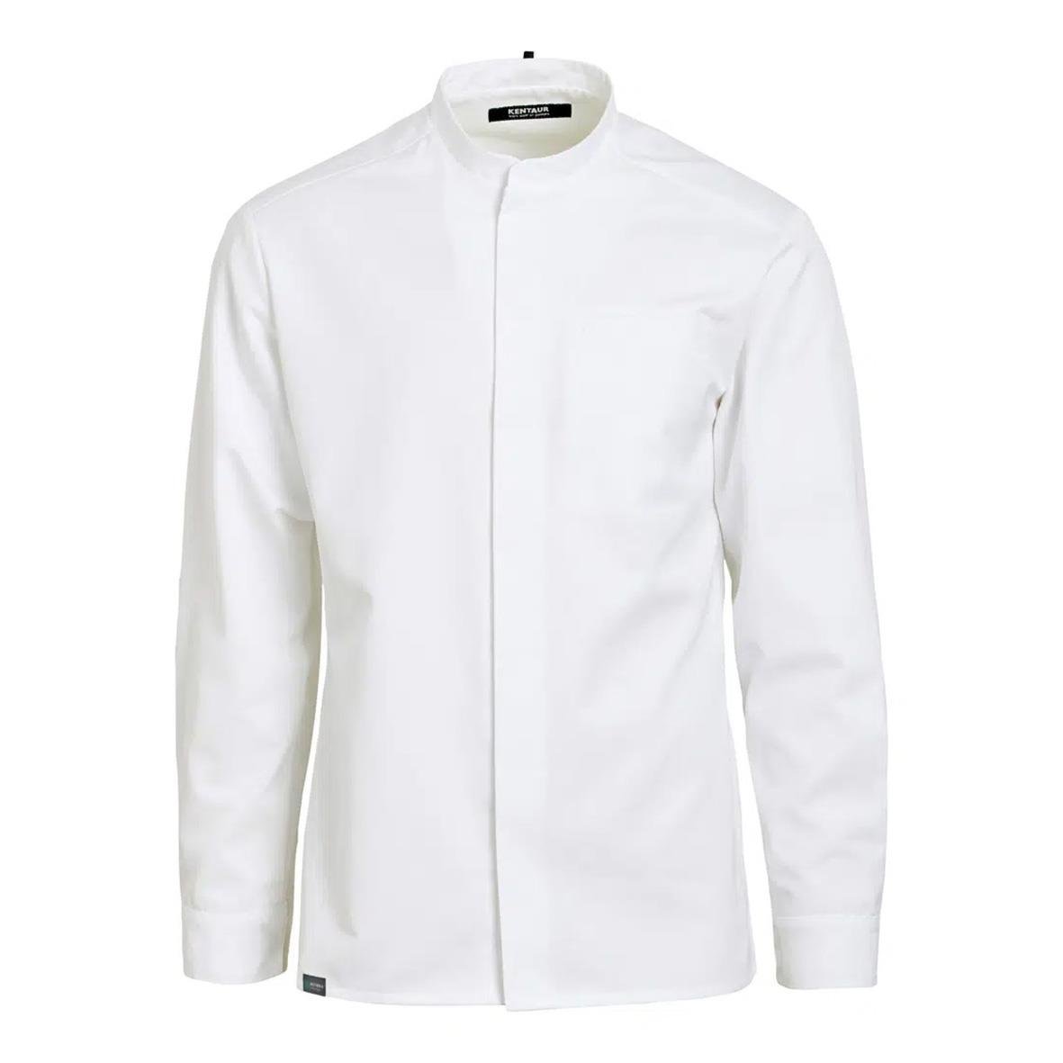 Vit kockjacka Kentaur XS med ståkrage och dragkedja fram