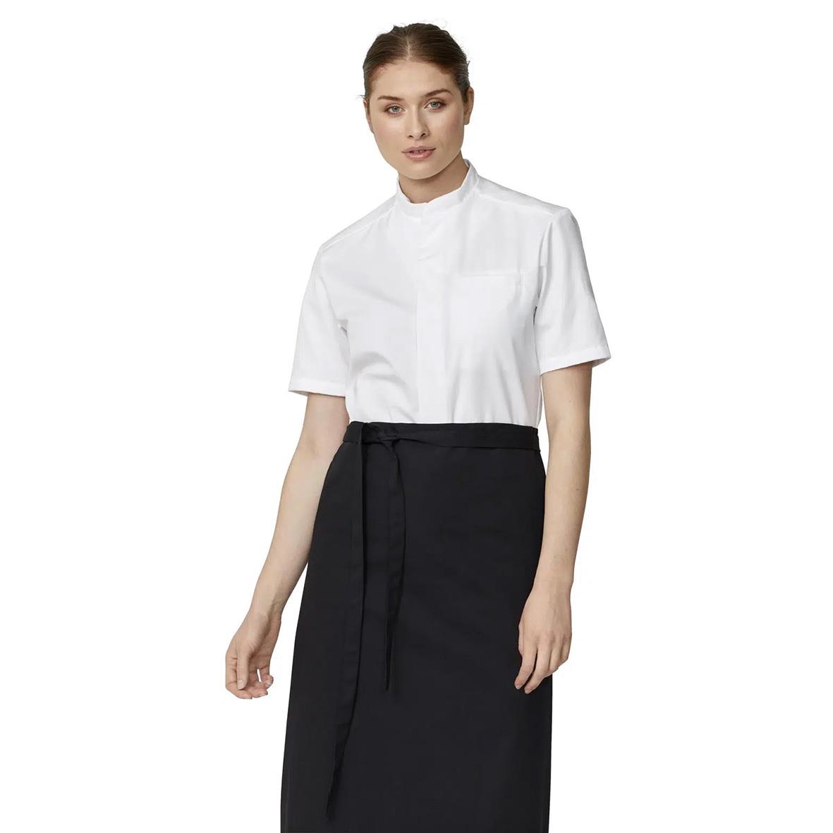 Vit kockjacka i XS storlek med kort ärm och hög krage