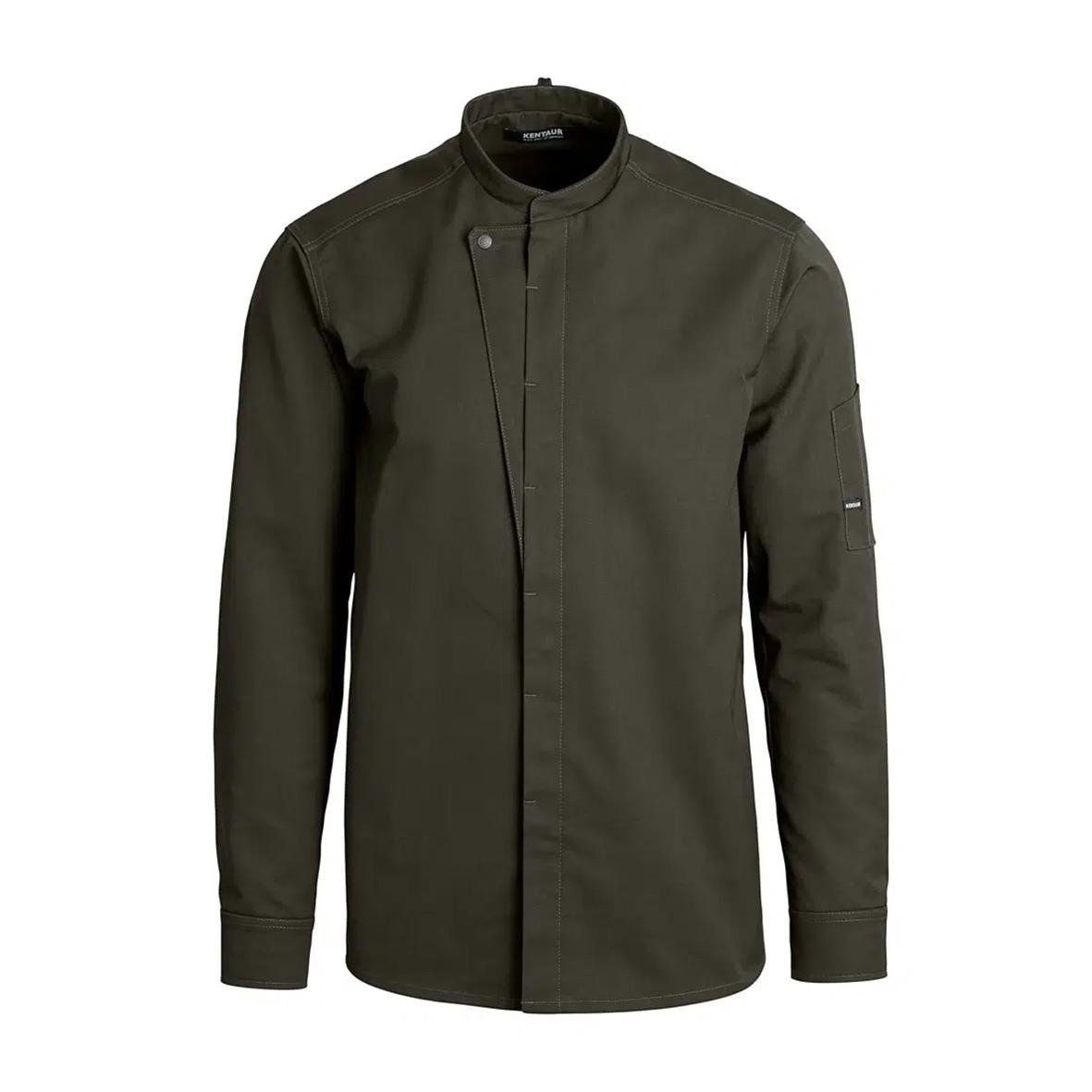 Unisex kock-/servicejacka Kentaur 23515 i Cypres Olive XS med ståkrage och dragkedja