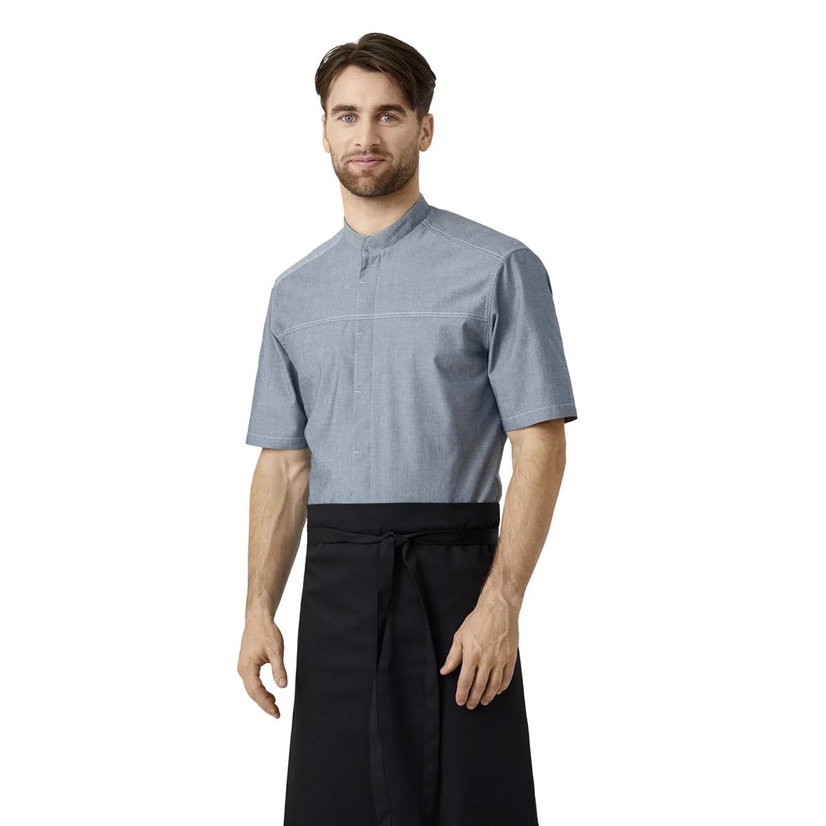 Man i grå kock-/servicekjorta Kentaur 25243 Chambray Grå S