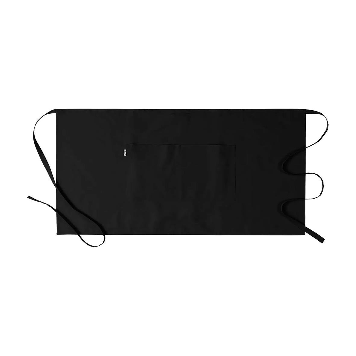 Svart midjeförkläde Segers 4576 70x45cm med nackband och knytband