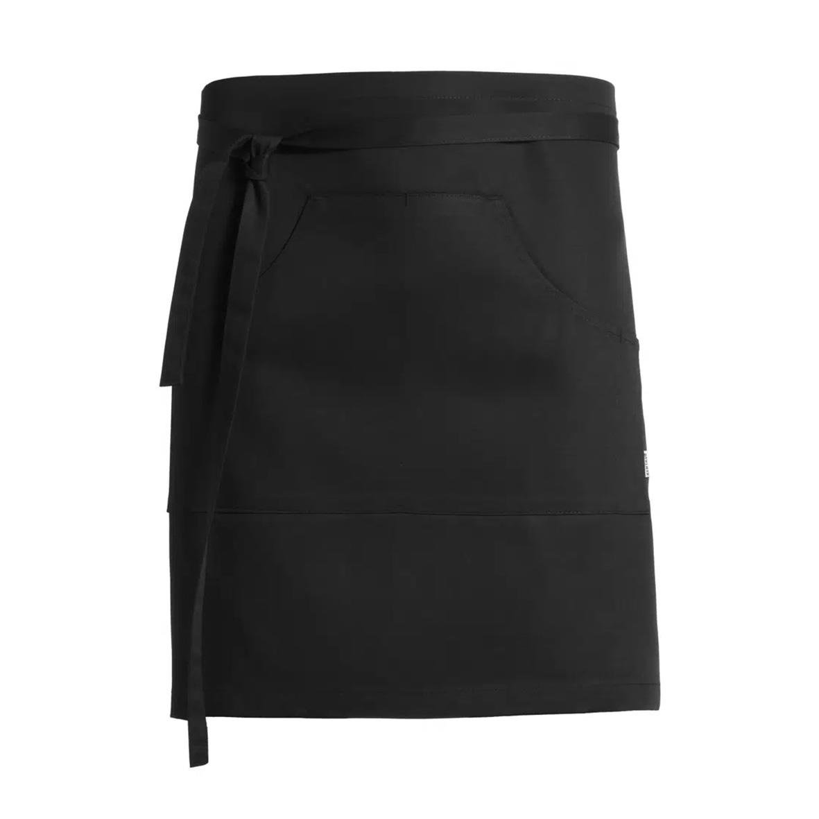 Svart midjeförkläde med bälte och fickor, Kentaur 3007