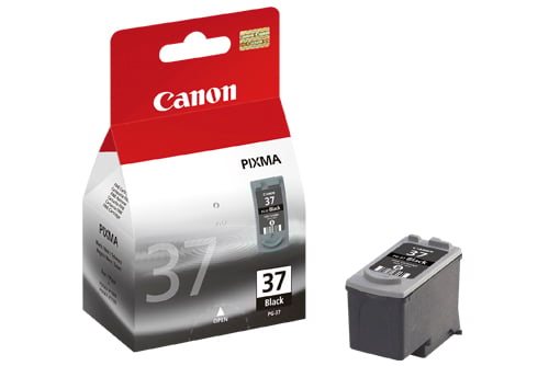 Svart bläckpatron Canon PG-37 2145B001 i förpackning och separat patron
