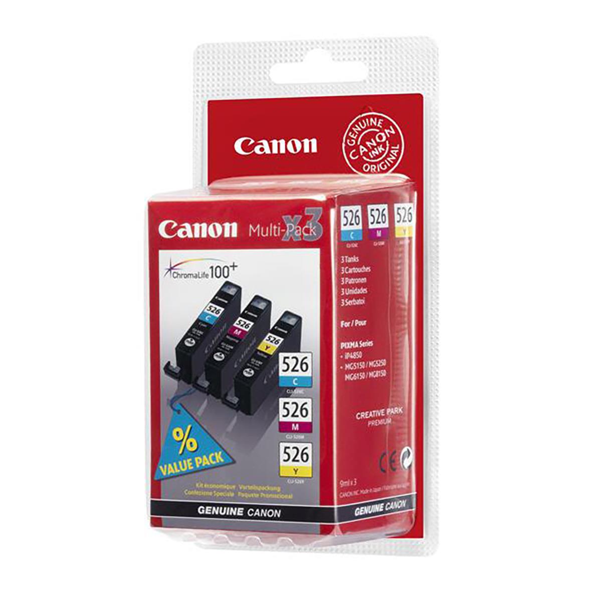 Canon CLI-526 färgbläckpatroner i värdepack för skrivare