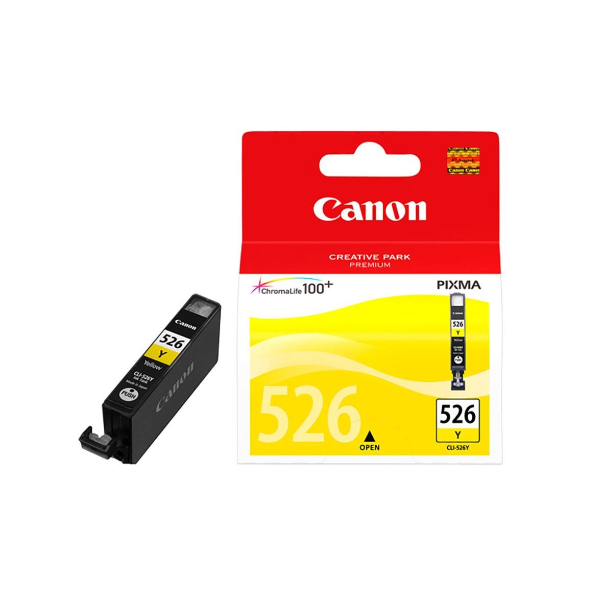Canon CLI-526Y gul bläckpatron i förpackning och separat patron