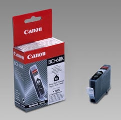 Bläckpatron Canon BCI-6BK svart i förpackning och separat patron