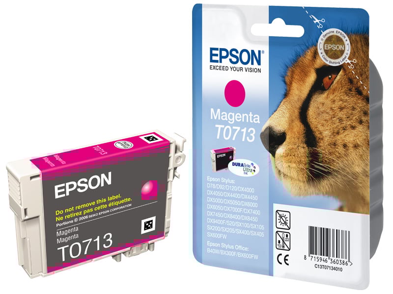 Epson magentapatron T07134011 för skrivare, förpackning och patron
