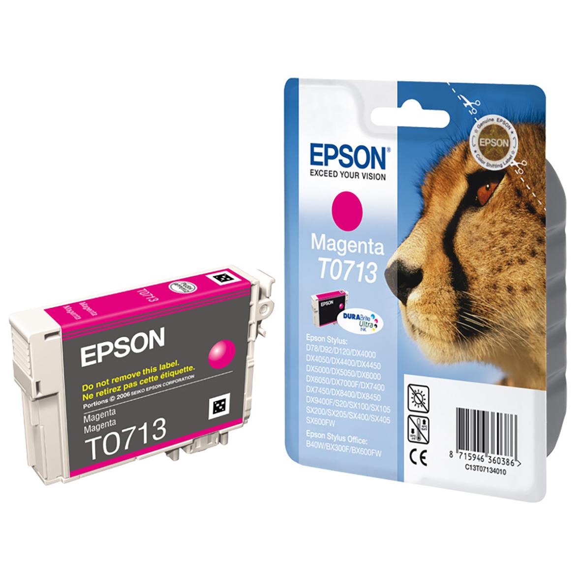 Epson magentapatron T07134011 för skrivare, förpackning och patron