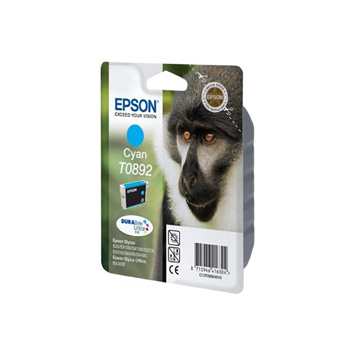 Epson Cyan bläckpatron T08924011 med hundbild på förpackningen
