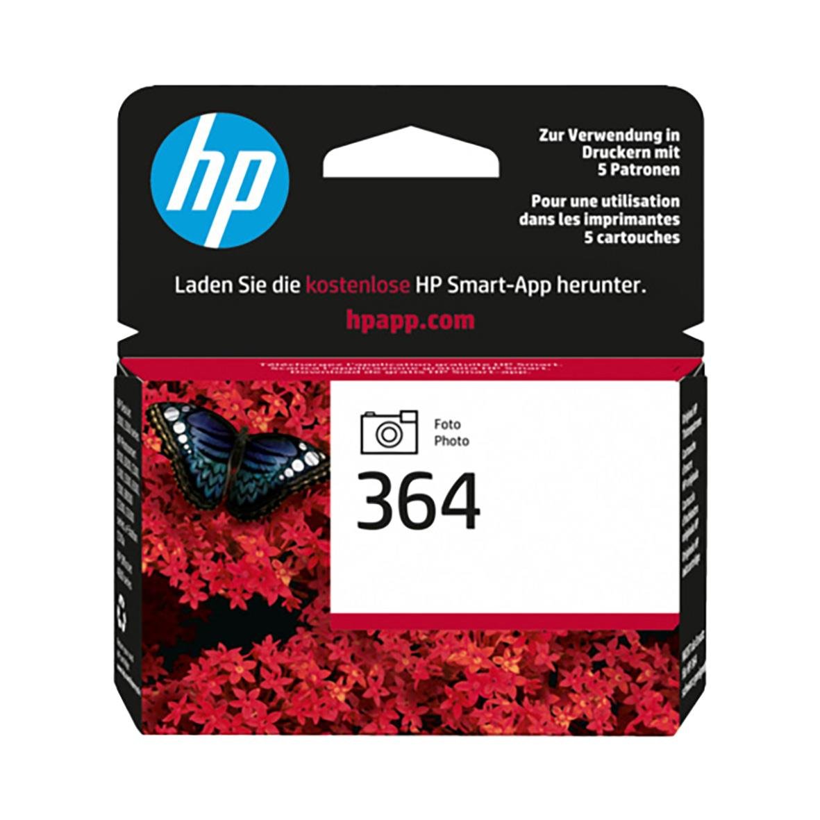 HP No364 svart bläckpatron för 130 sidor Vivera CB317EE med foto