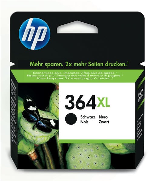 HP 364XL svart bläckpatron med kapacitet för 550 sidor, för skrivare.