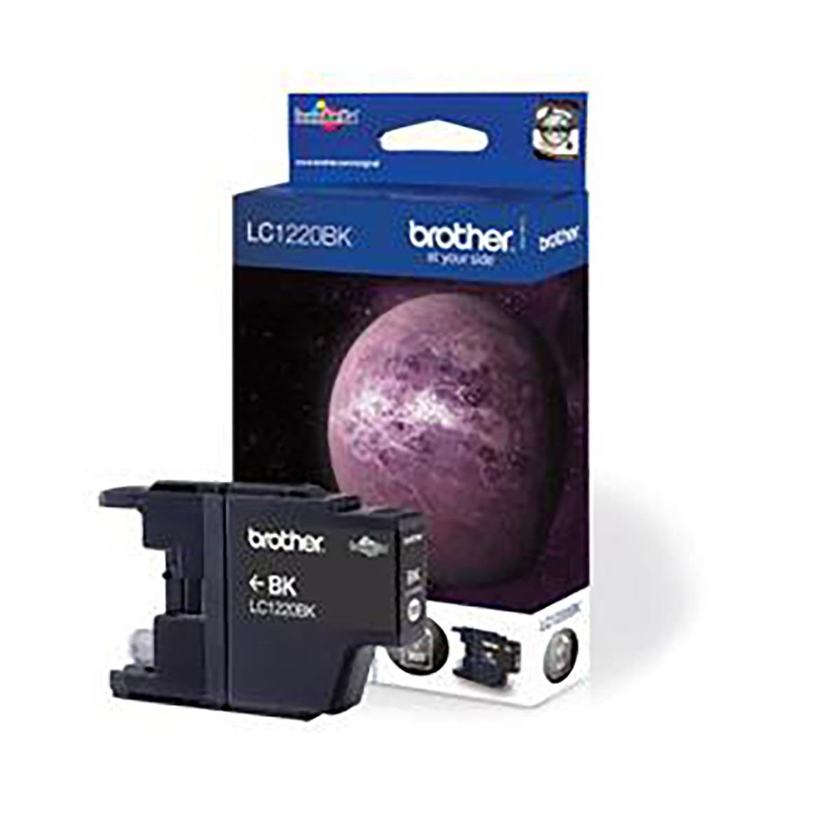 Svart bläckpatron Brother LC1220BK i förpackning