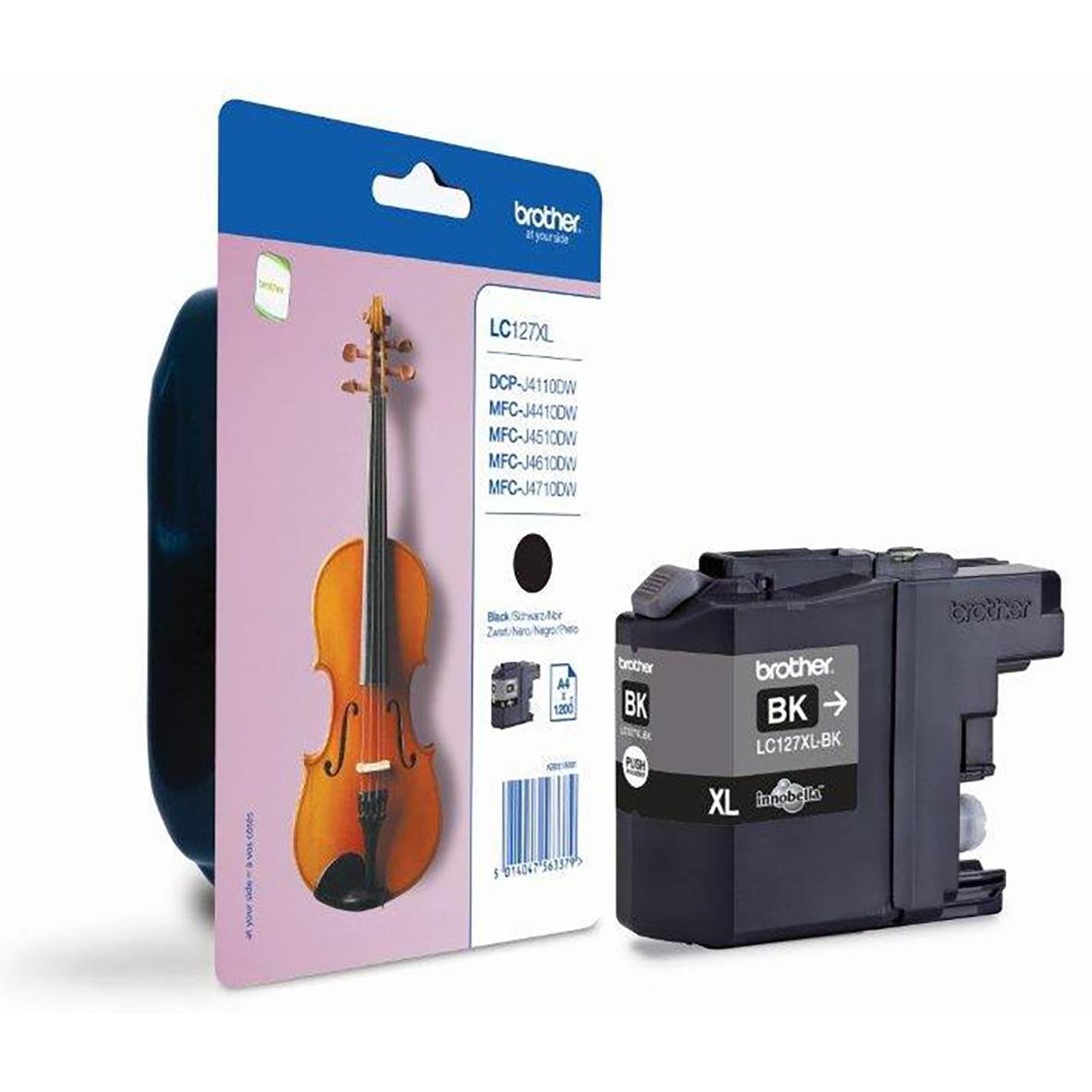 Svart bläckpatron Brother LC127XLBK för skrivare