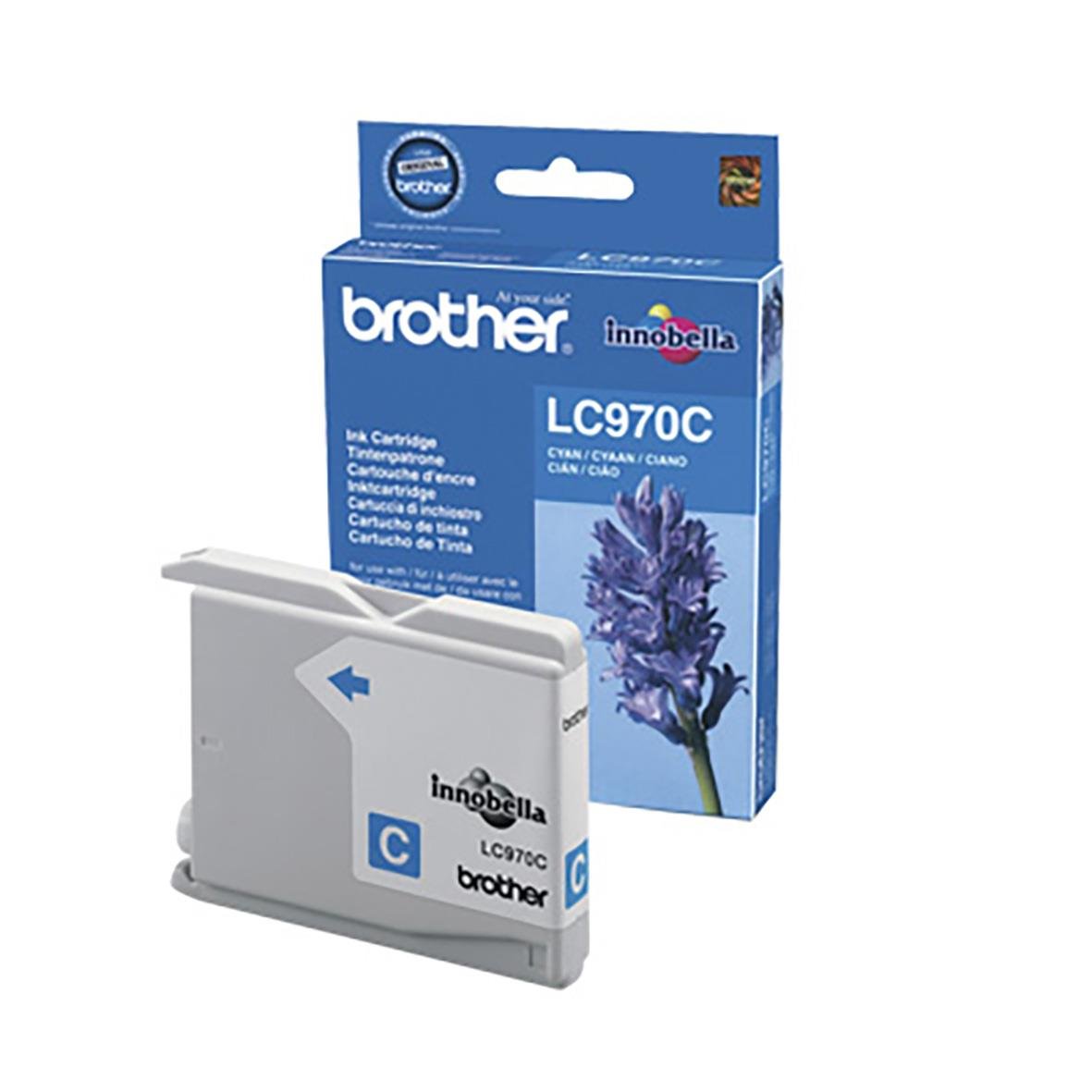 Bläckpatron Brother LC970C Cyan för skrivare