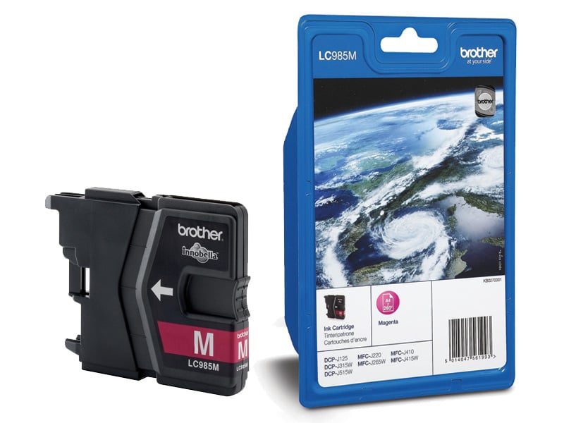 Magenta bläckpatron Brother LC985M i förpackning