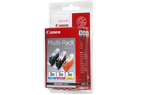 Canon bläckpatron i färgpaket med tre patroner i svart, magenta och cyan