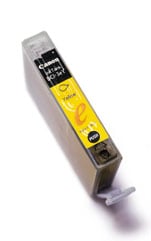 Canon BCI-3eY bläckpatron i svart och gult med etikett