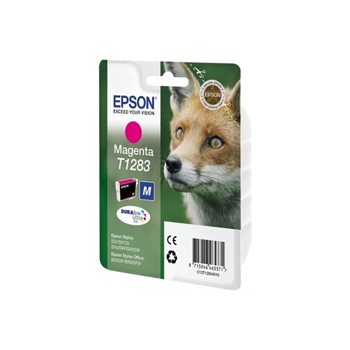 Epson C13T12834011 magentafärgad bläckpatron med bild av ett lejon