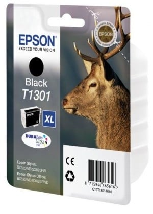 Epson bläckpatron C13T13014010 svart med bild av ett rådjur på förpackningen