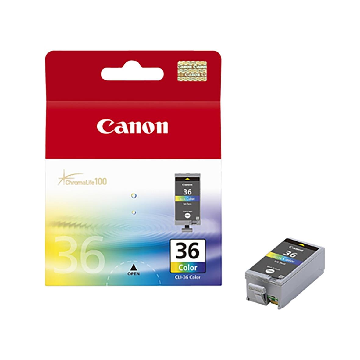 Bläckpatron Canon CLI-36 1511B001 3-färg i förpackning och separat patron