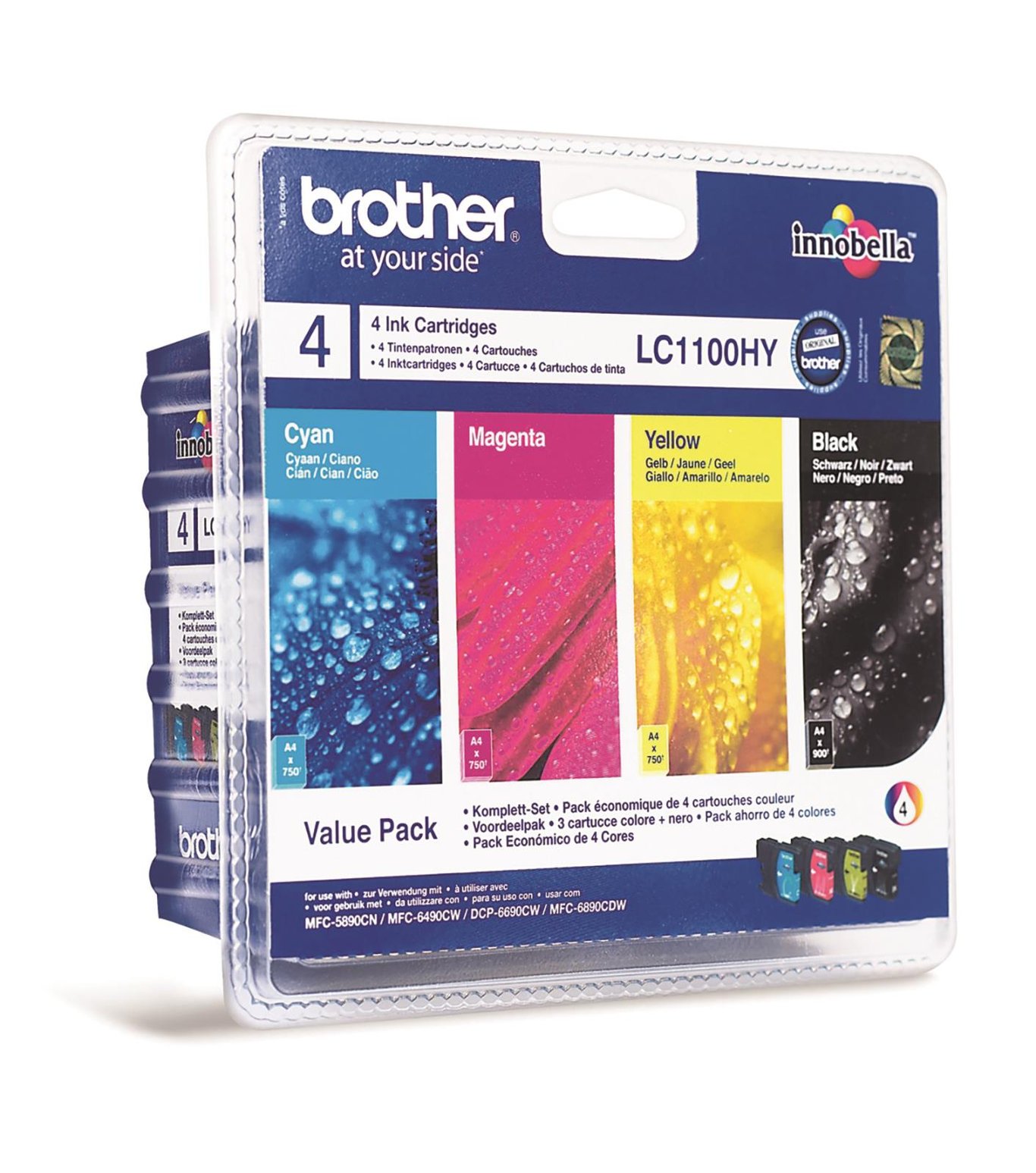 Brother bläckpatron värdepack LC1100VALBPDR för skrivare med cyan, magenta, gul och svart färg