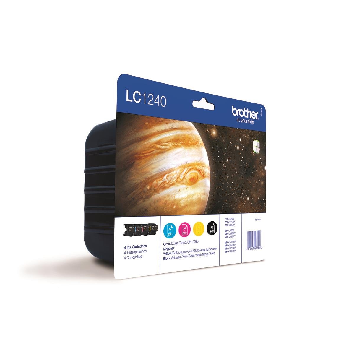Bläckpatron Brother LC 1240 Valuepack BKCMY med bild av Jupiter och rymden