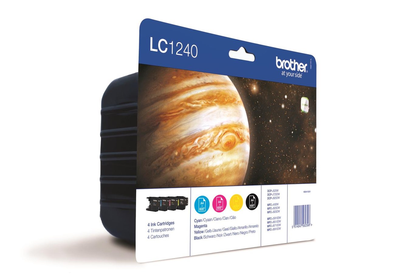 Bläckpatron Brother LC 1240 Valuepack BKCMY med bild av Jupiter och rymden