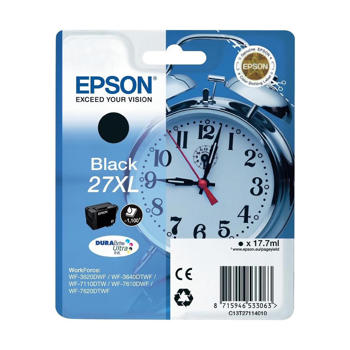 Bläckpatron Epson T2711 C13T27114010 Svart