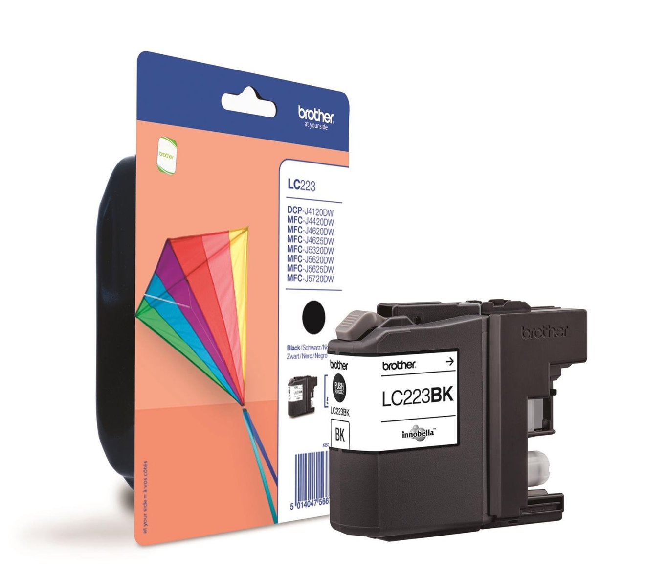 Svart bläckpatron Brother LC223BK för skrivare