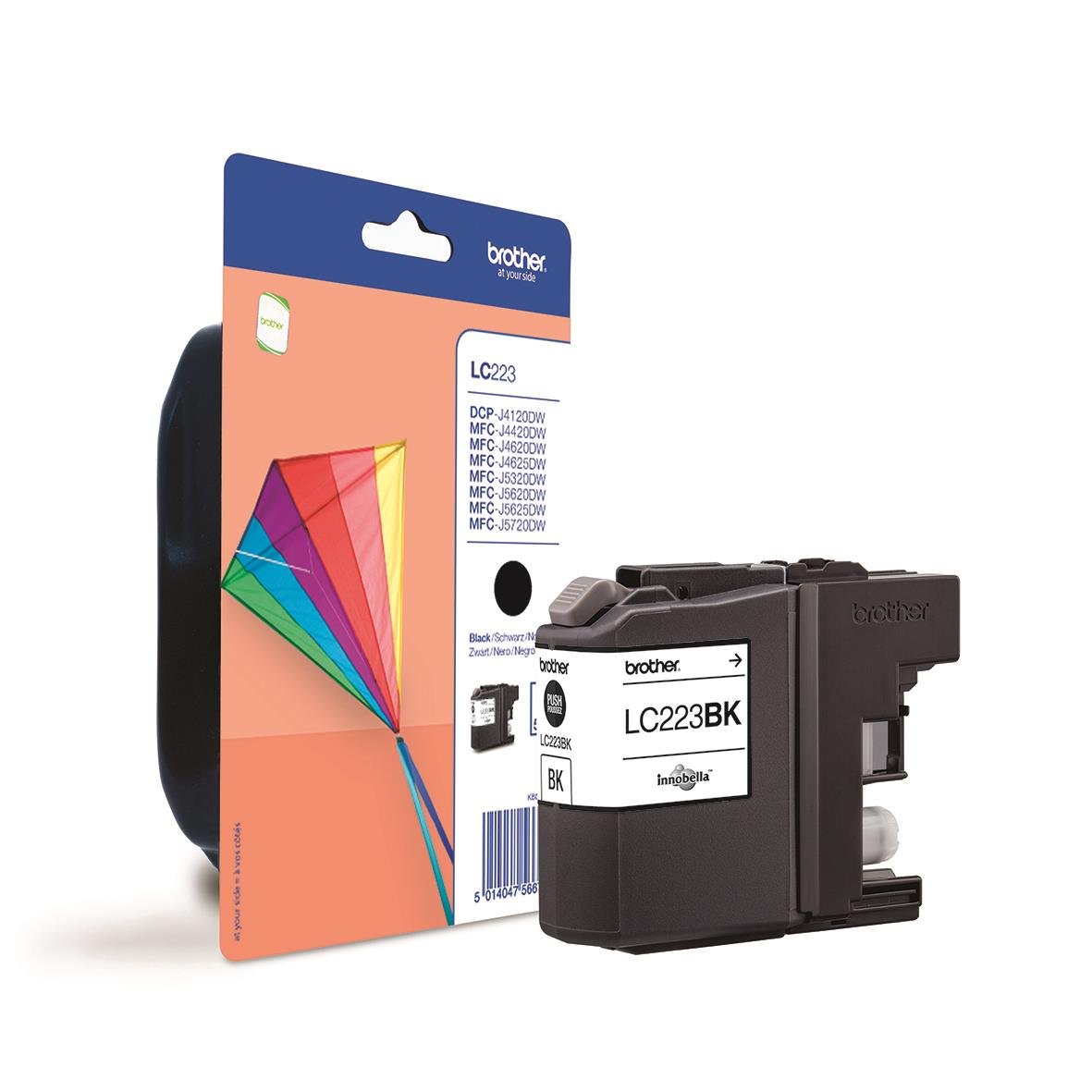 Svart bläckpatron Brother LC223BK för skrivare