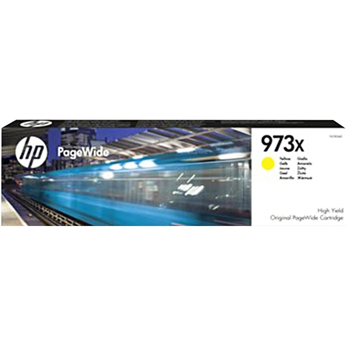 Gul HP 973X bläckpatron för HP skrivare, 7000 sidor, modell F6T83AE