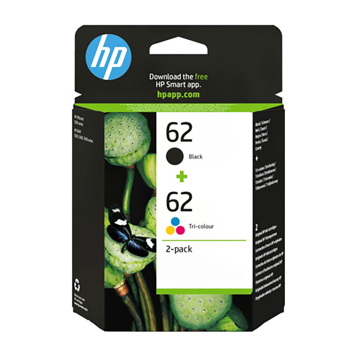 HP Valuepack bläckpatron No 62 svart och färg 2-pack