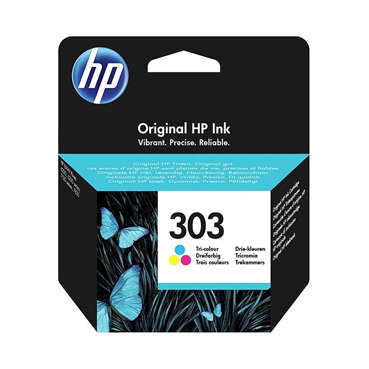 HP 303 bläckpatron för 165 sidor i tre färger, för skrivare T6N01AE