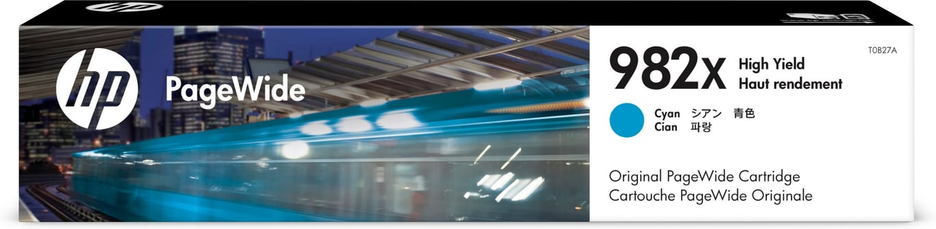 HP 982X bläckpatron cyan för 16000 sidor, modell T0B27A