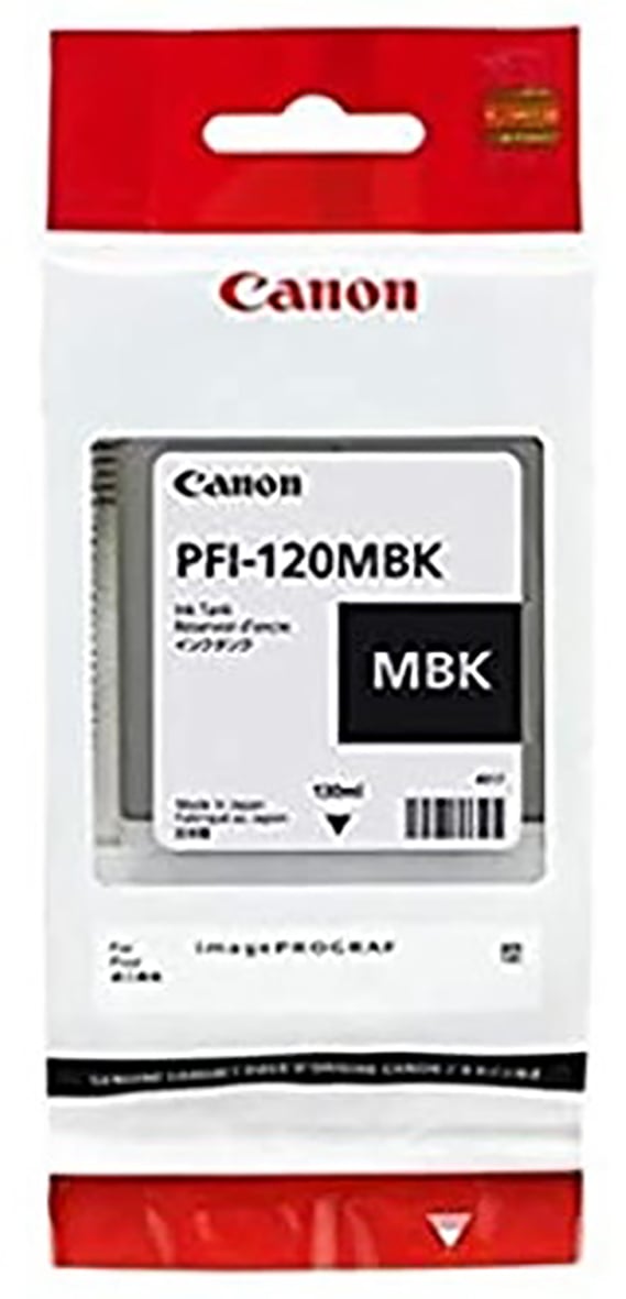 Bläckpatron Canon PFI-120MBK 130ml matt svart i förpackning