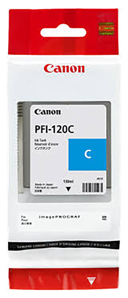 Bläckpatron Canon PFI-120C 130ml Cyan i förpackning