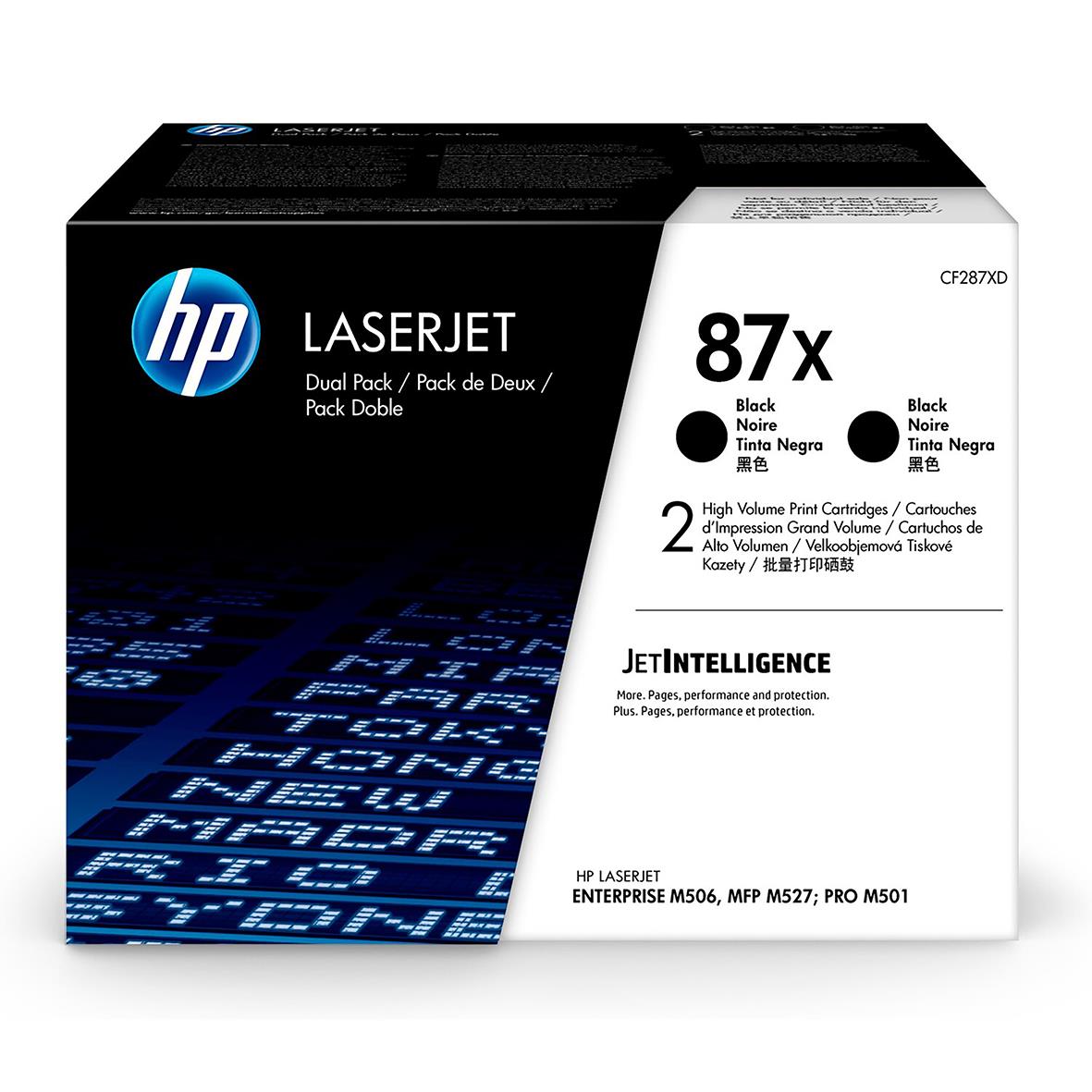 HP 87X dualpack lasertoner svart för 2x18000 sidor, hög kapacitet, för HP skrivare