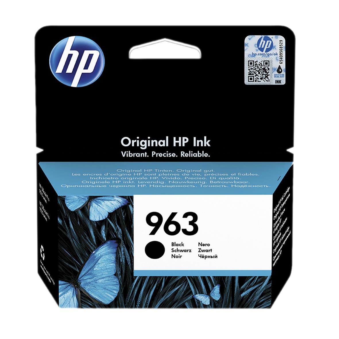 HP bläckpatron No 963 svart för 1000 sidor, paket med blå fjäril och gräs