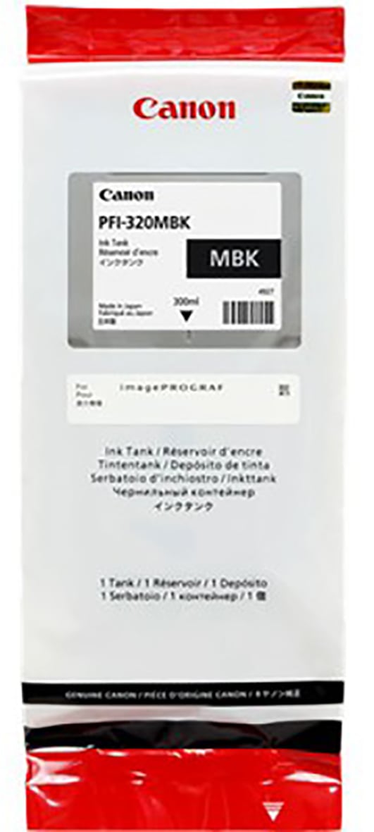 Bläckpatron Canon PFI-320MBK 300ml matt svart i förpackning