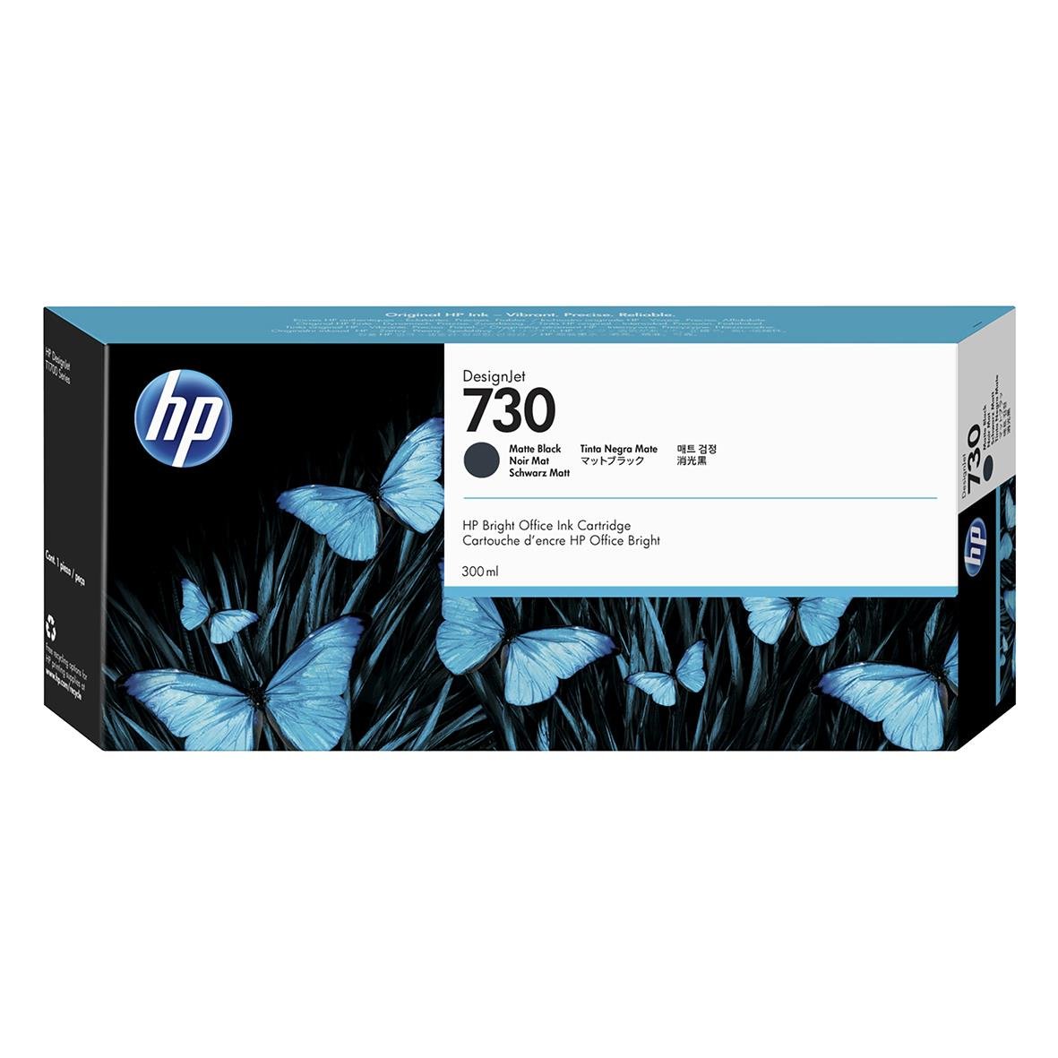 HP 730 bläckpatron 300ml P2V71A svart för skrivare
