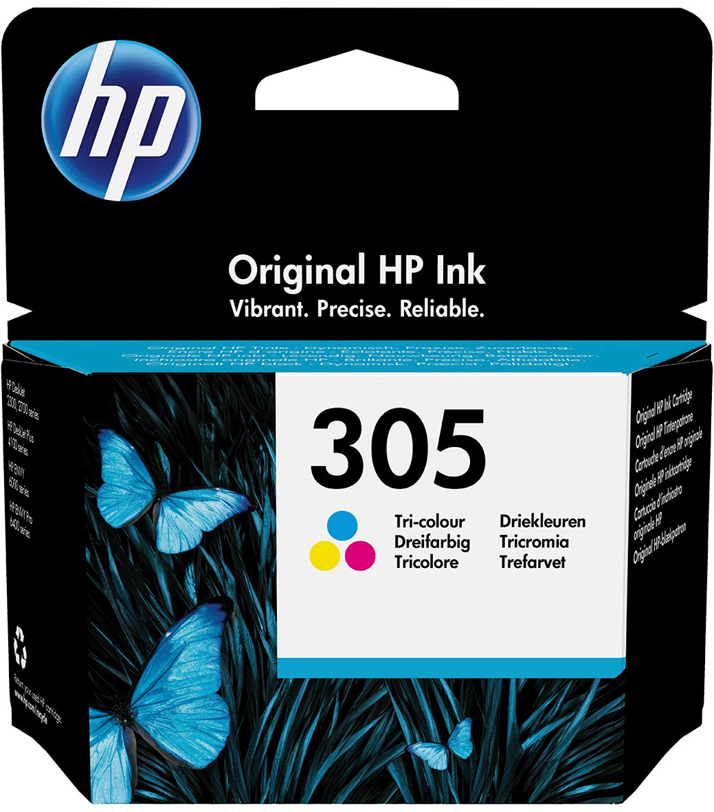 HP bläckpatron 305 CMY för 100 sidor, tri-färg, original HP-ink
