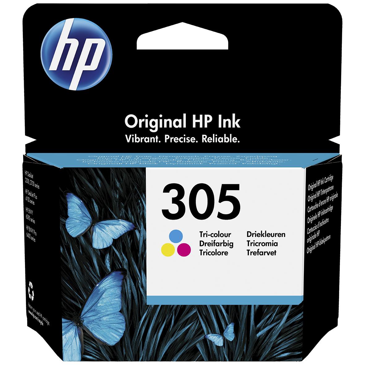 HP bläckpatron 305 CMY för 100 sidor, tri-färg, original HP-ink