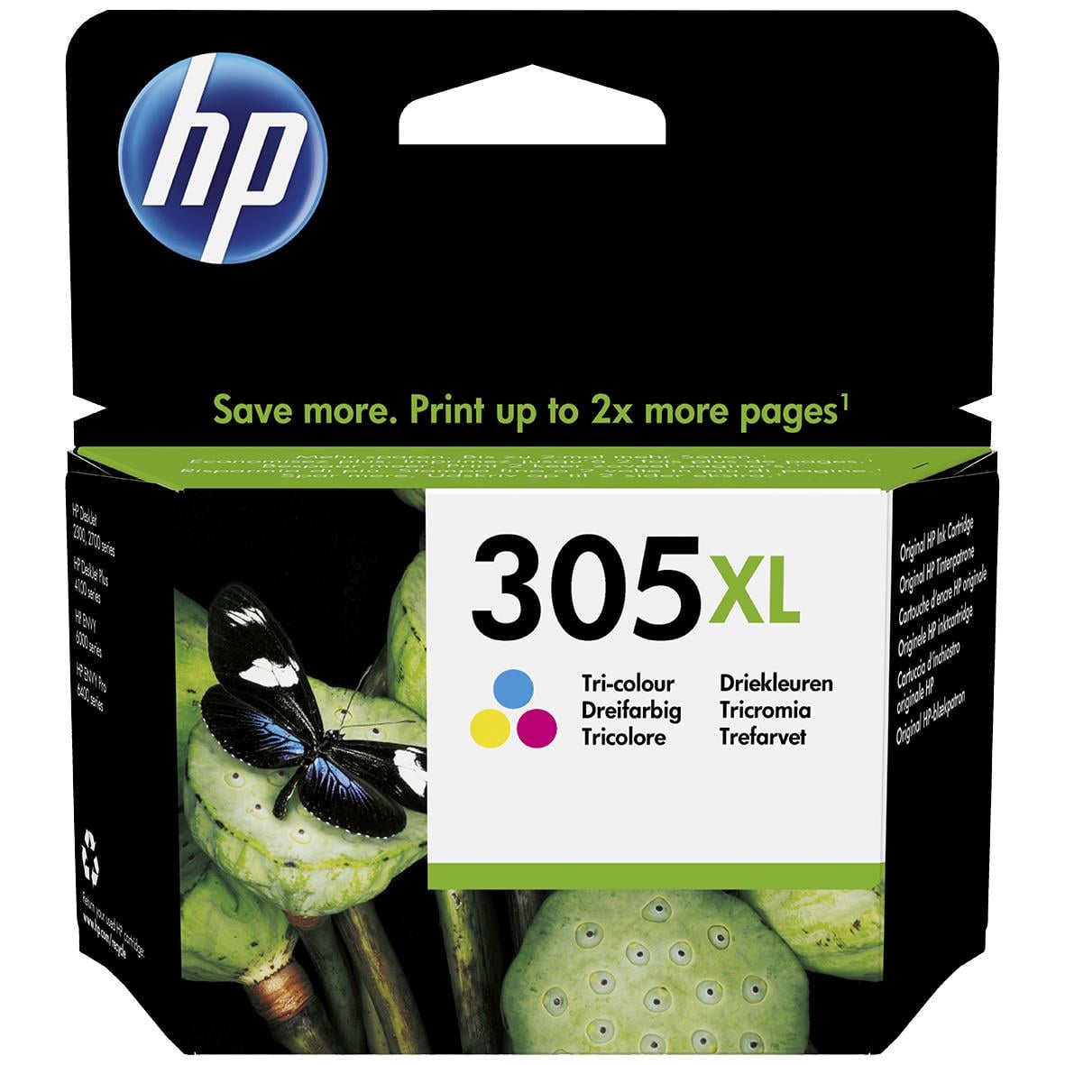 HP 305XL bläckpatron för färgskrivare, 200 sidor, tri-kolors