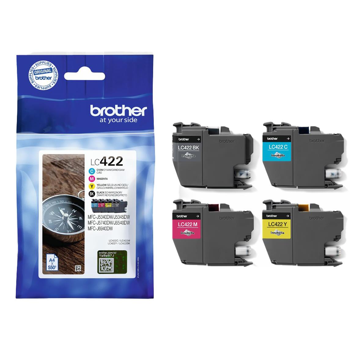 Bläckpatron Brother Value Pack LC422VALDR CMYBK 26011608