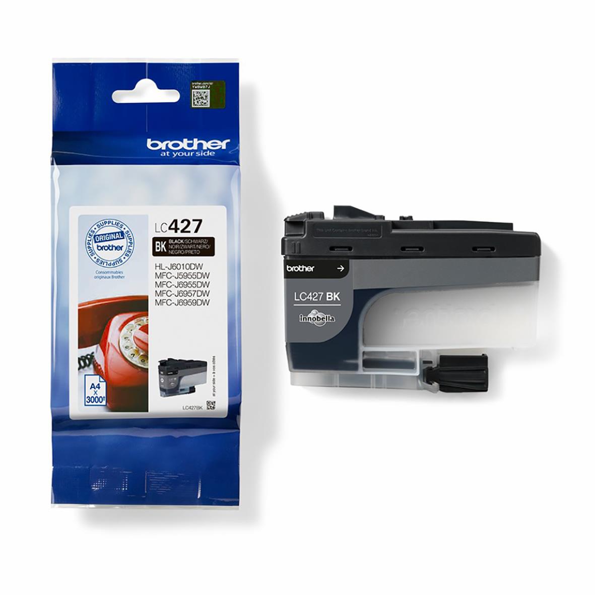 Bläckpatron Brother 3000 Sidor LC427BK Svart